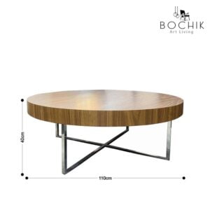AUSTIN-Table-basse-avec-plateau-en-bois-vernis-noyer-et-pietement-en-acier-inoxydable-couleur-chrome.-cotations