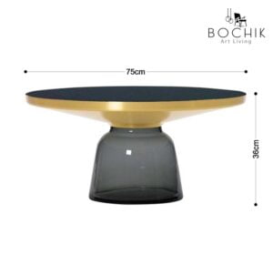 Ensemble de Tables basse design en verre trempé Gris, Dessus en Acier Inoxydable Couleur Or et plateau en verre noir