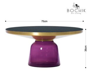 BELL-VIOLET-M-Ensemble-de-Tables-basse-design-en-verre-trempe-violet-Dessus-en-Acier-Inoxydable-Couleur-Or-et-plateau-en-verre-noir