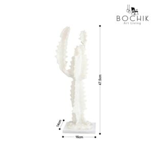 CACTUS-A-Statuette-de-cactus--en-resine-acrylique-couleur-blanche-Cotations