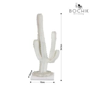 CACTUS-B-Statuette-de-cactus--en-resine-acrylique-couleur-blanche-Cotations