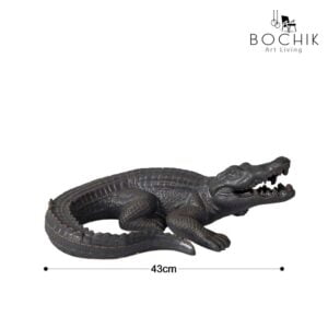 CROCO-BLACK-Statuette-de-crocodile-en-ceramique-couleur-grise-cotations