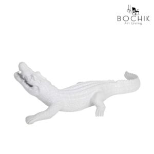 CROCO-WHITE-Statuette-de-crocodile-en-ceramique-couleur-blanche-