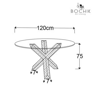 Cotations-WILSON-TM-Table-a-manger-en-chene-avec-plateau-en-verre-trempe-clair-de-12mm