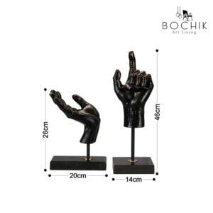 HAND-Duo-de-figurunes-de-mains-en-fonte-couleur-noire-cotations