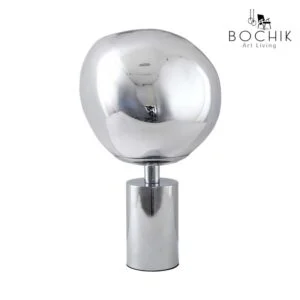 Abat-jour LAVA design style flamme de feu en acier inoxydable couleur chrome & Acrylique.