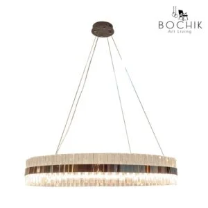 Lustre LOBBY haut de gamme en Acier inoxydable & cristal disponible en 3 dimensions.