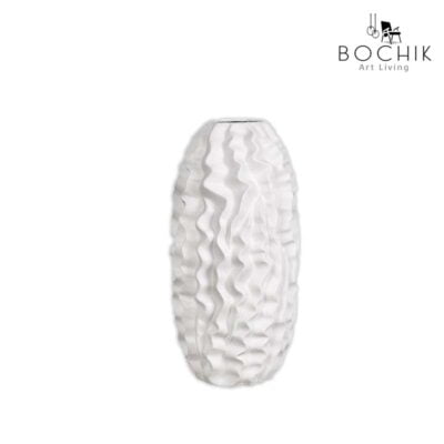 NIDA-Grand-Vase--en-ceramique-emaillee-en-relief-couleur-blanche-
