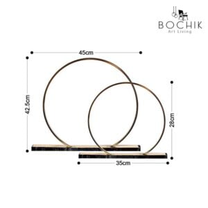 RING-Duo-de-cercles-decoratif-en-Laiton-et-marbre-Noir-cotations
