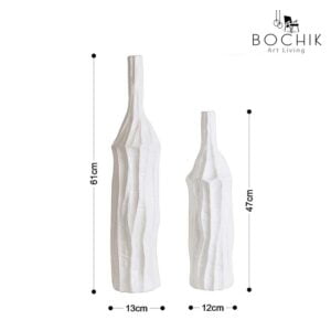 TROC-Duo-de-vases-en-ceramique-blanc-sous-forme-de-bouteille-cotations