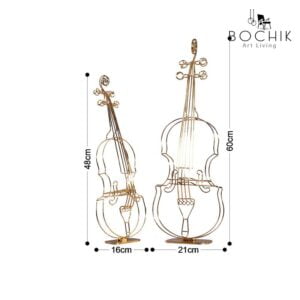 VIOLIN-Duo-de-violons-en-metal-dore-cotations